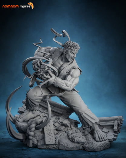 White Gi Fighter | Handcrafted Figure