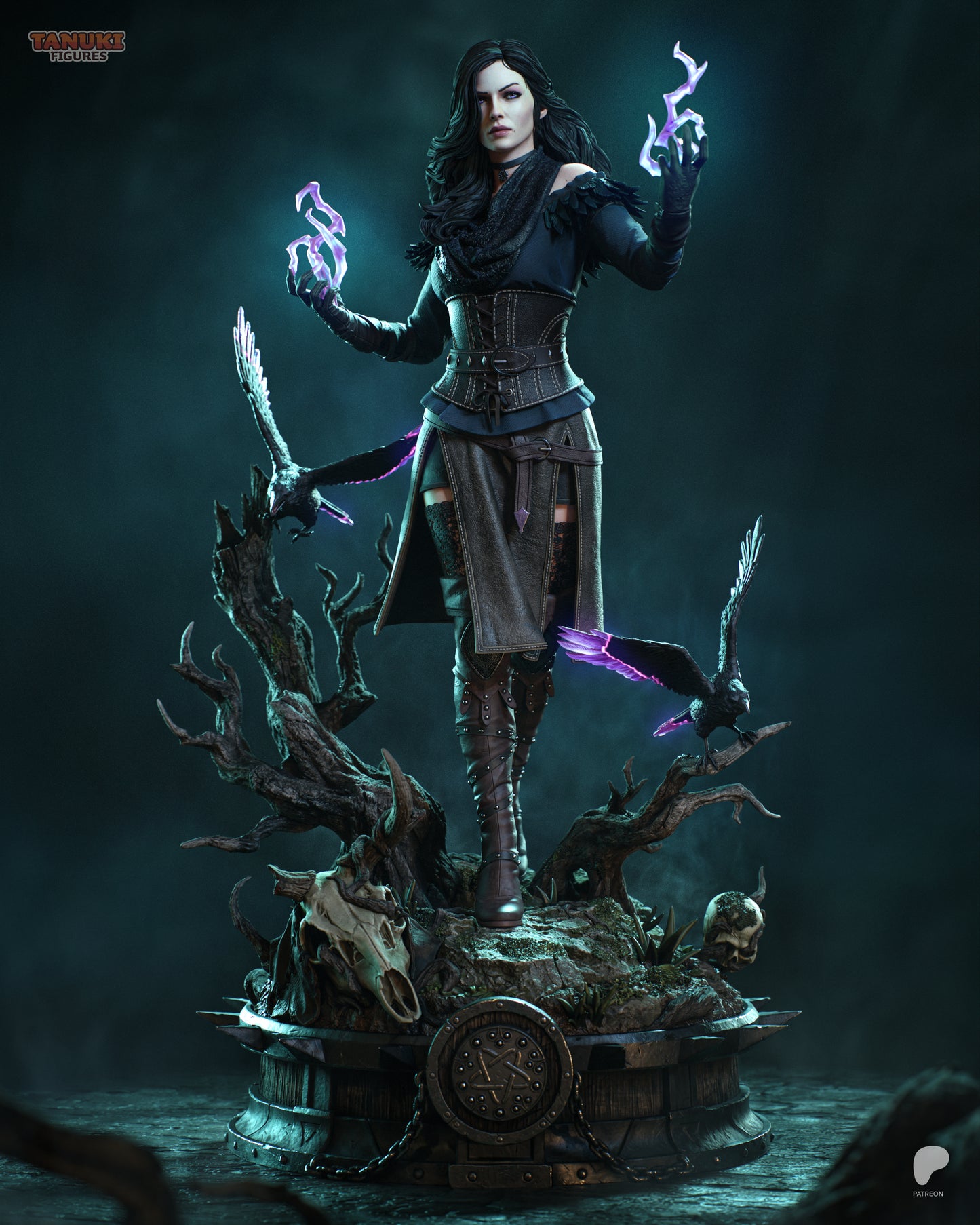 Raven-Haired Sorceress | Handcrafted Figure
