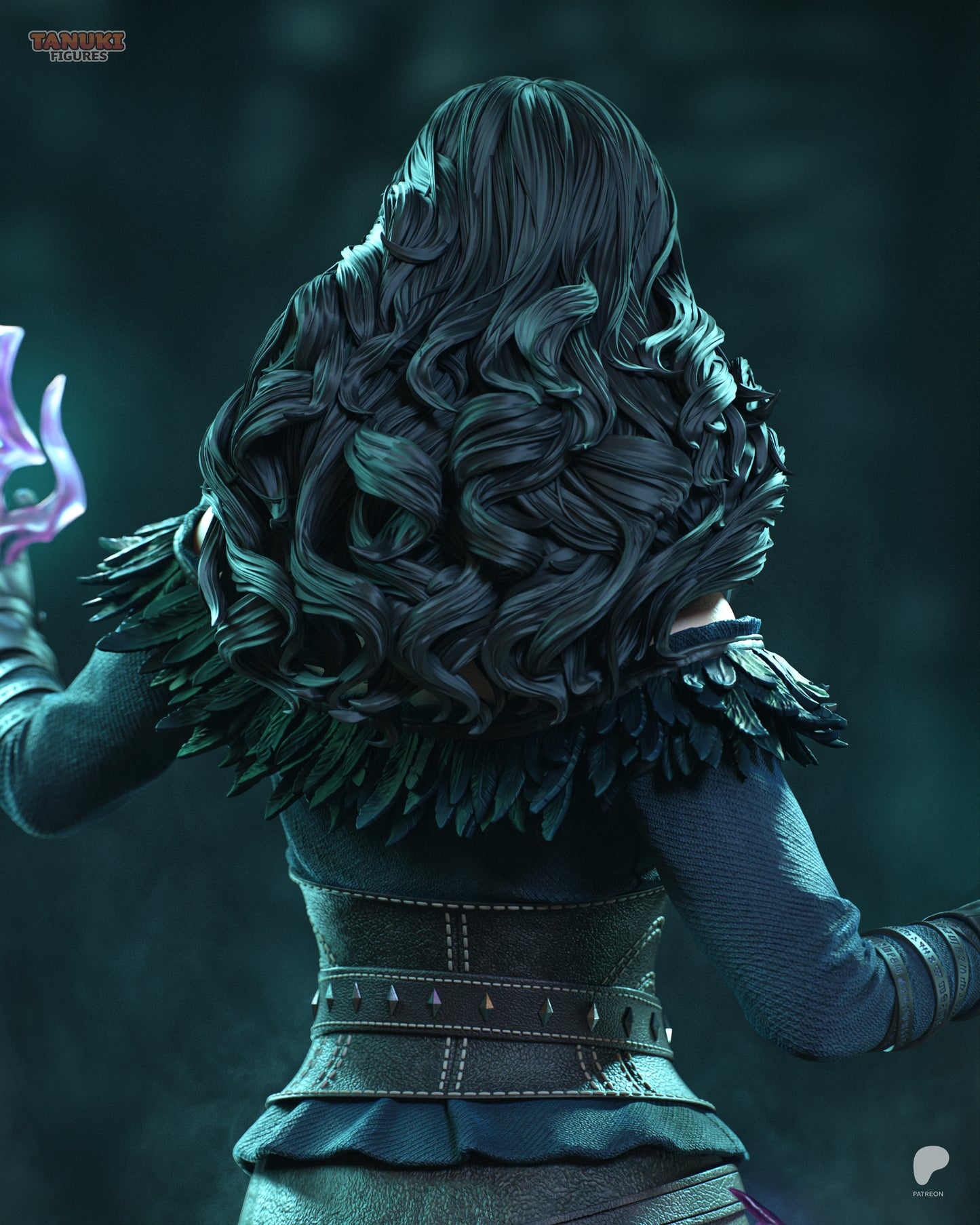 Raven-Haired Sorceress | Handcrafted Figure