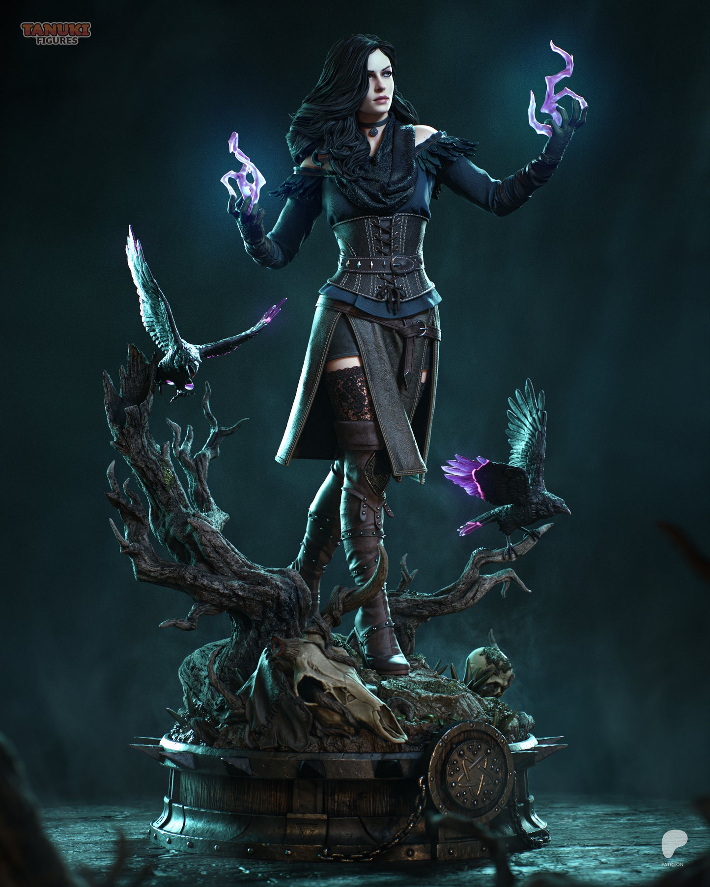 Raven-Haired Sorceress | Handcrafted Figure