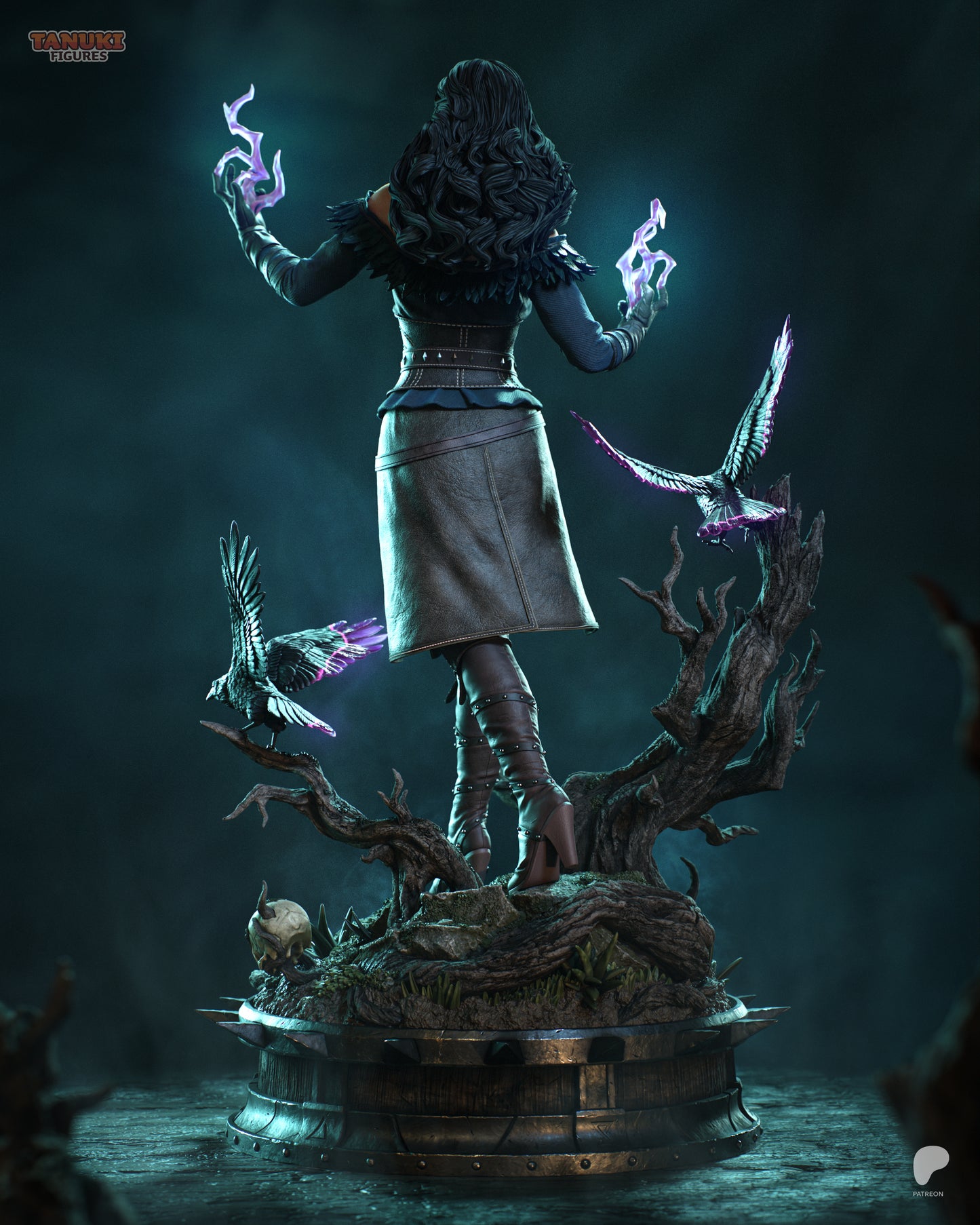 Raven-Haired Sorceress | Handcrafted Figure