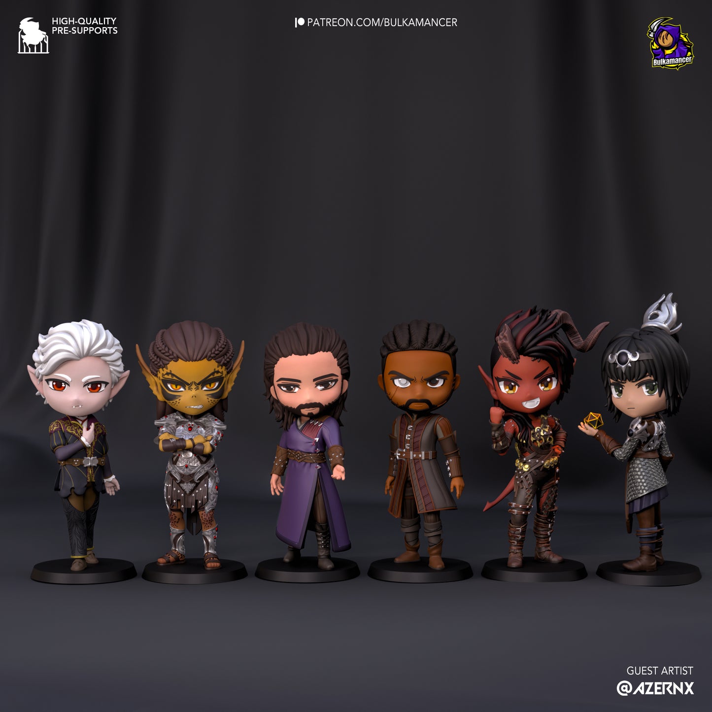 Chibi BG3 team | Baldur's Gate 3 | Handcrafted Figure