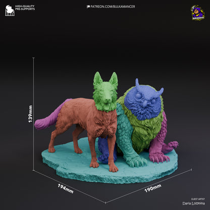 Scratch and Owlbear | Baldur's Gate 3 | Handcrafted Figure