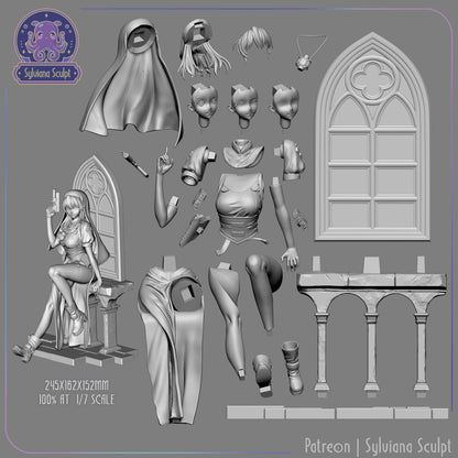 Holy Gunslinger Nun | Handcrafted Figure