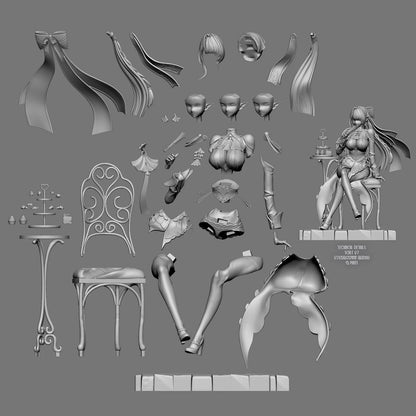 Crimson Scissor Maid | Handcrafted Figure