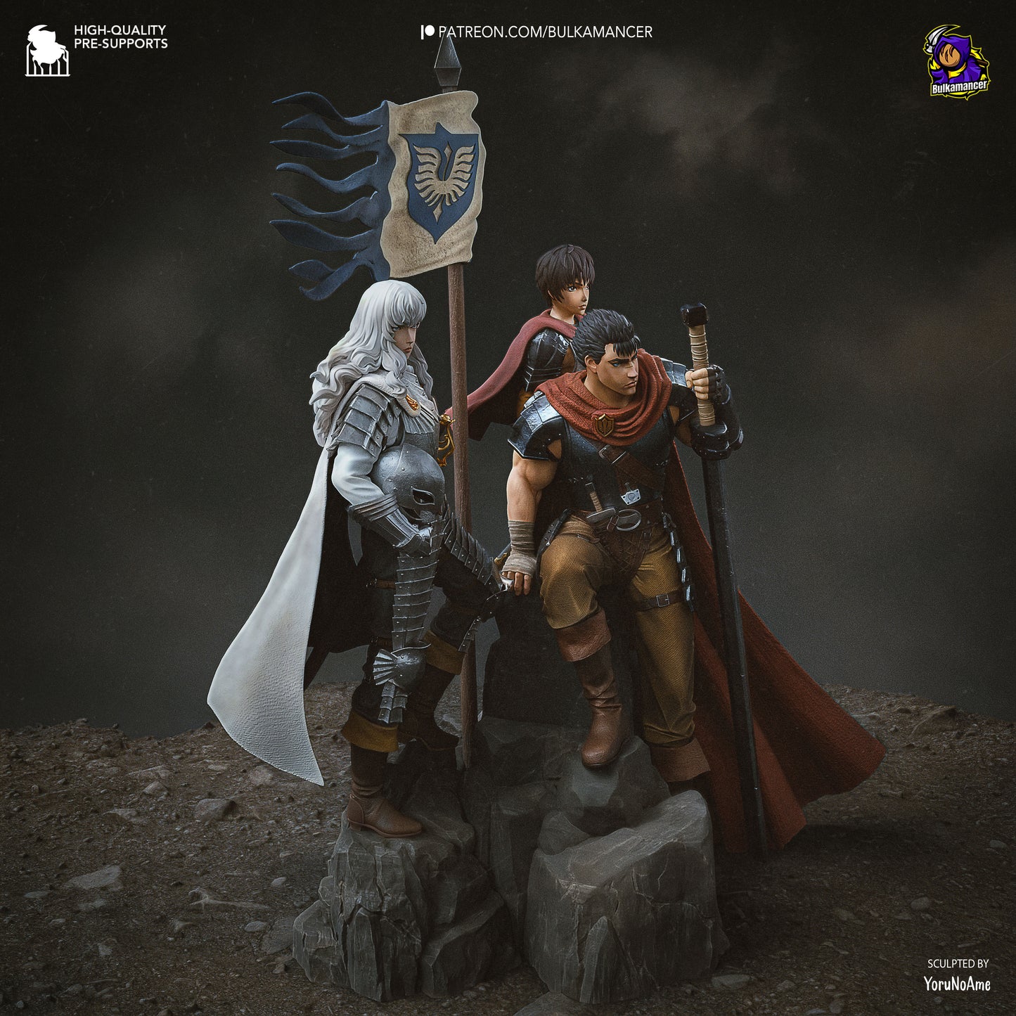 Berserk diorama | Guts Casca Griffith | Handcrafted Figure