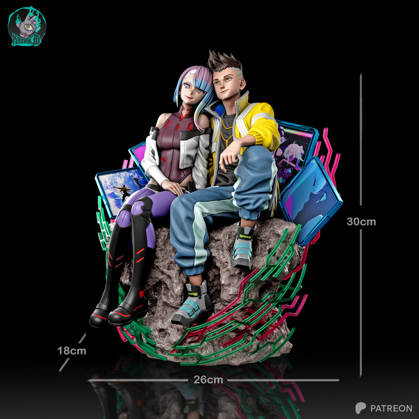 Lucy x David | Cyberpunk: Edgerunners | Handcrafted Figure