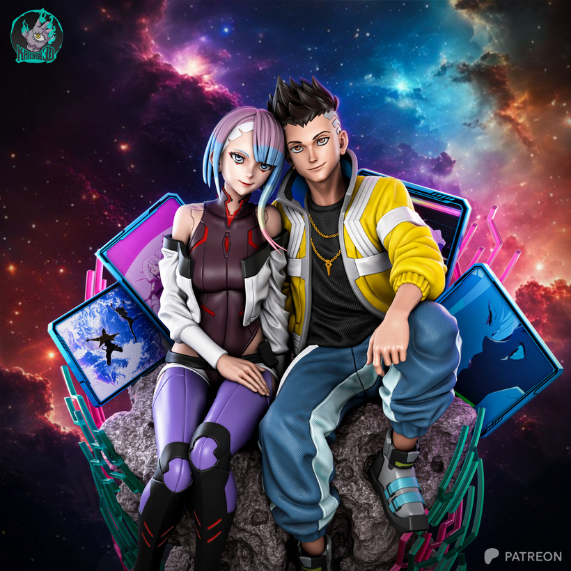 Lucy x David | Cyberpunk: Edgerunners | Handcrafted Figure