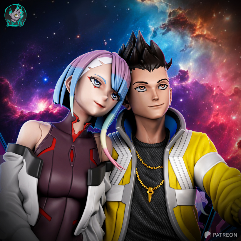 Lucy x David | Cyberpunk: Edgerunners | Handcrafted Figure