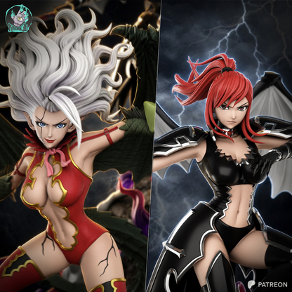 Twin Battle Maidens | Handcrafted Figure