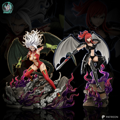 Twin Battle Maidens | Handcrafted Figure