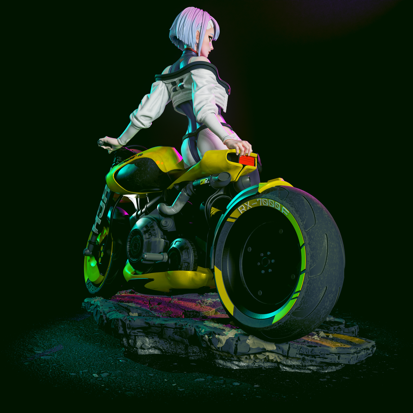 Neon Hacker Girl | Handcrafted Figure