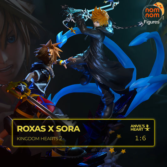 Blonde Blade Warrior & Spiky-Haired Hero | Handcrafted Figure
