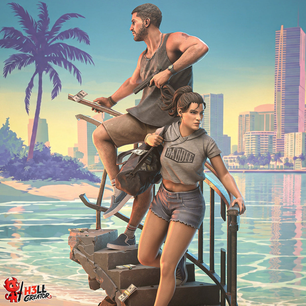 Outlaw Couple | Handcrafted Figure