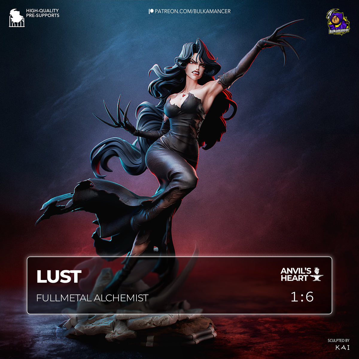 Crimson Femme Fatale | Handcrafted Figure