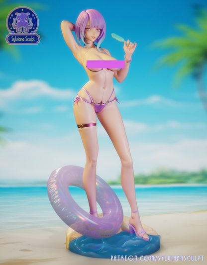 Neon Hacker Girl | Handcrafted Figure