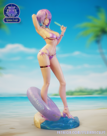 Neon Hacker Girl | Handcrafted Figure