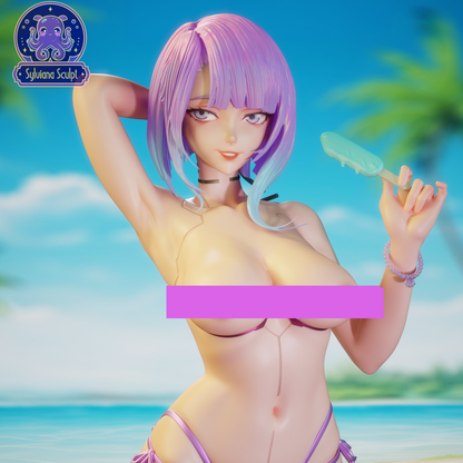 Neon Hacker Girl | Handcrafted Figure