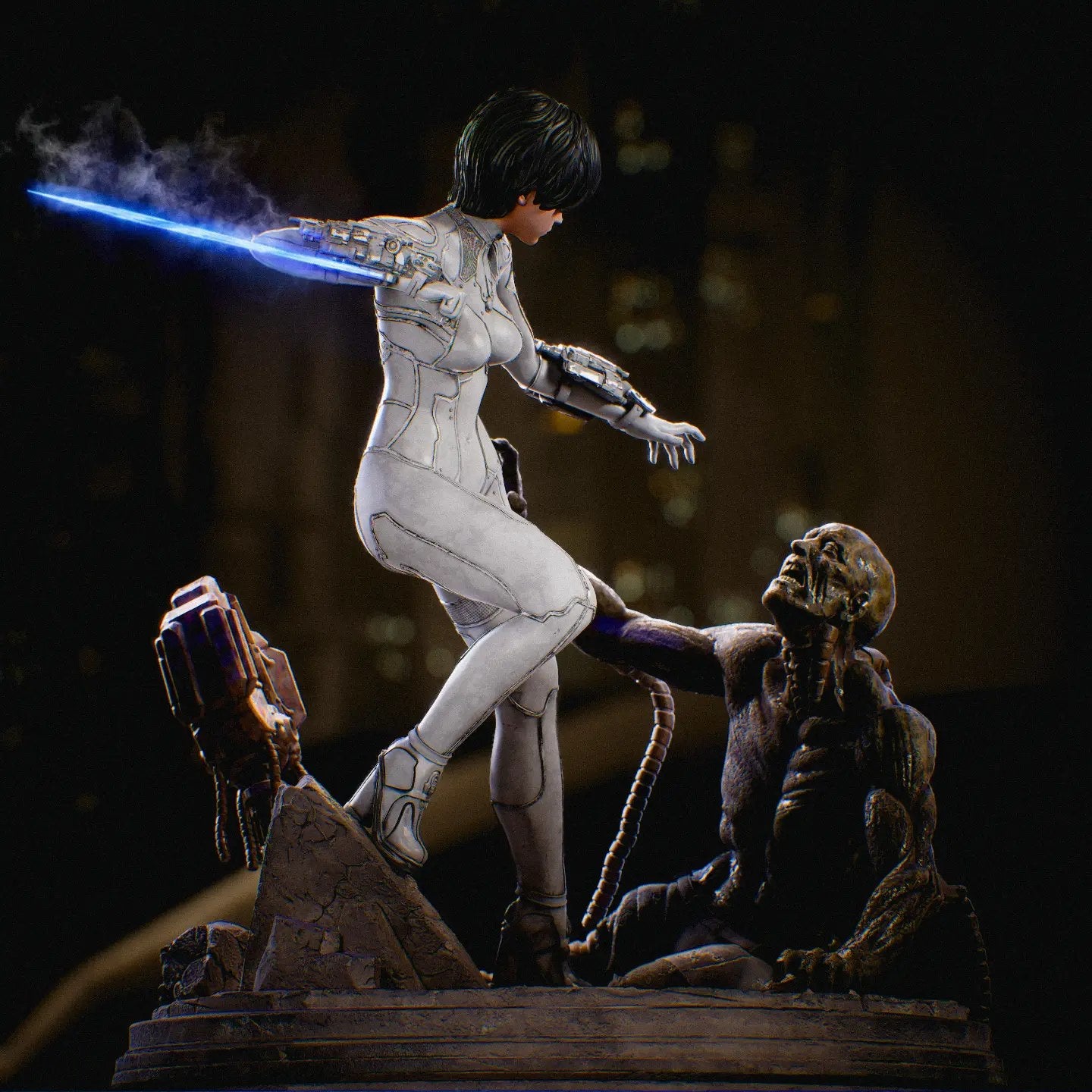 Silver Blade Maiden | Handcrafted Figure
