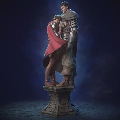 Black Swordsman & Falcon Maiden | Handcrafted Figure
