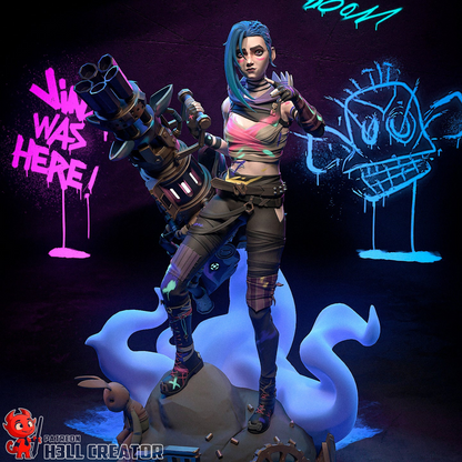 Сrazy Blue Girl & Little Cosplayer | Handcrafted Figure