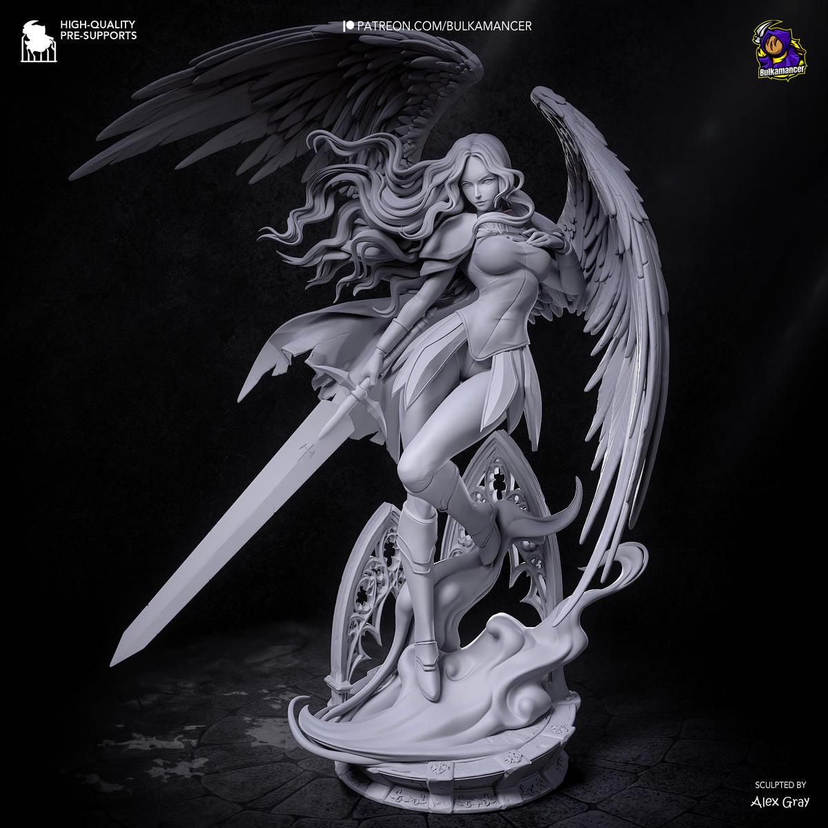 Silver-Eyed Swordswoman | Handcrafted Figure